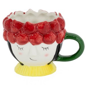 Becher Keramik Gesicht Granatäpfel
