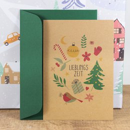 Postcard favorite time, optionally with envelope