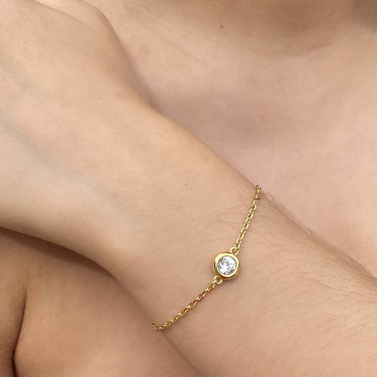 Set e scatola con pietra lunare portafortuna - Oro e cristallo