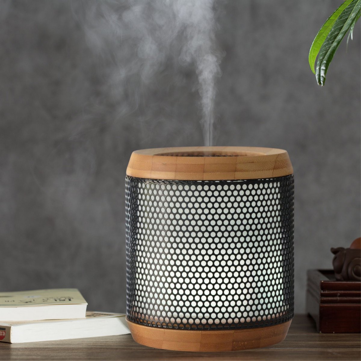 Ultrasonic Diffuser – Elipsia – Originality and Quality – Bamboo and Metal – Healthy Diffusion of Essential Oils – Interior Decoration