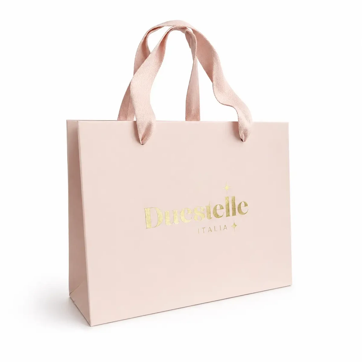 Premium Gift Bag Duestelle Italia Light Pink – 20×15×7 cm