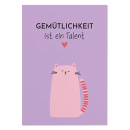 Postkarte mit Spruch „Gemütlichkeit ist ein Talent“