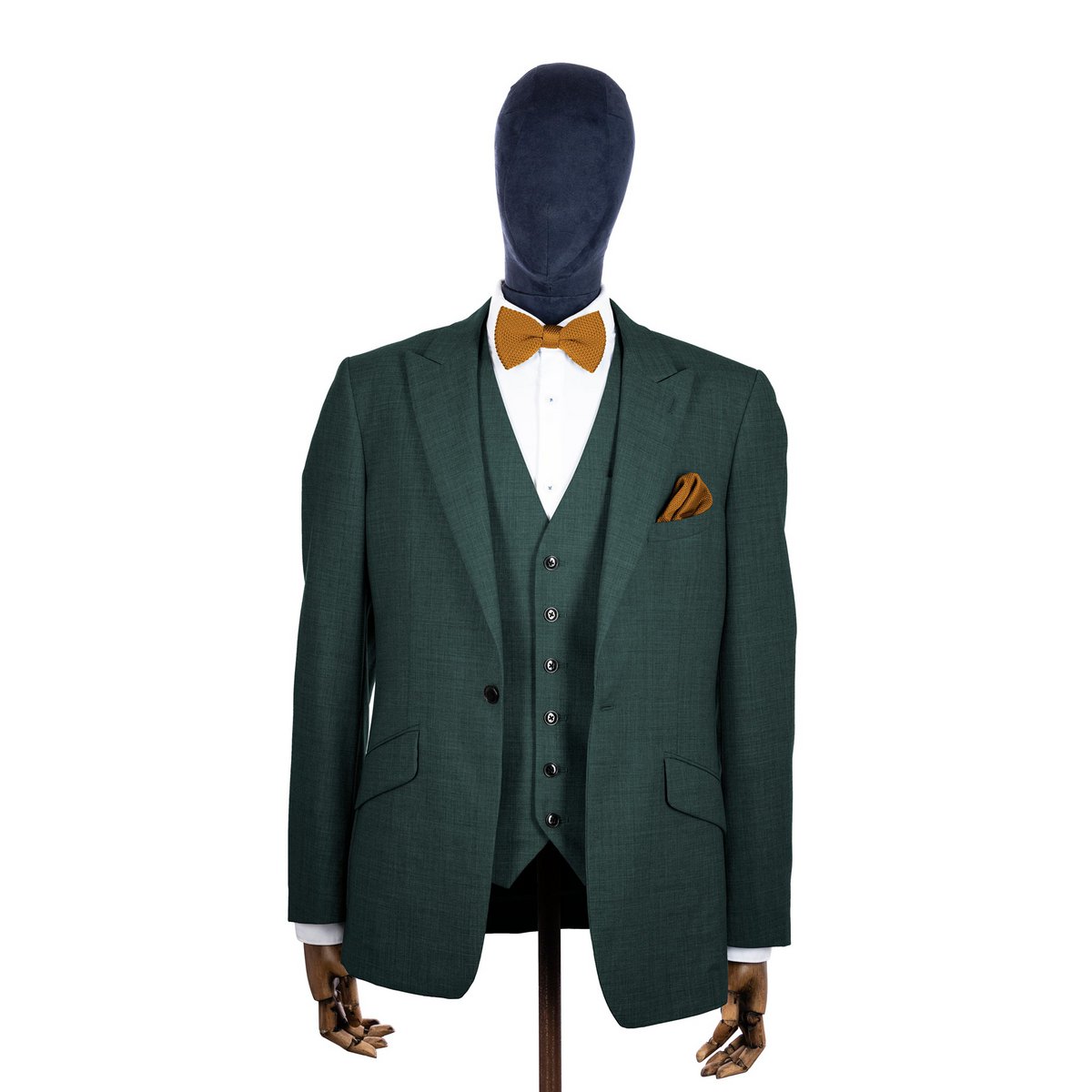 Orange Ember Knitted Bow Tie and Knitted Pocket Square Set