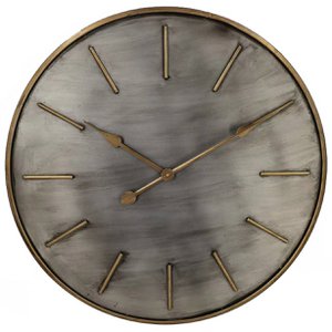 Wandklok brushed metal