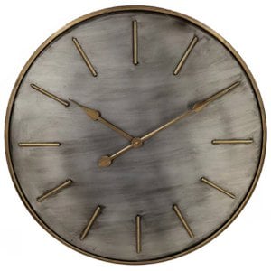 Wandklok brushed metal