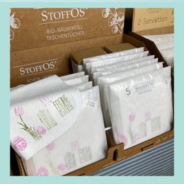 Test handkerchiefs Hand pressure 5er s motif osteredition green pink
