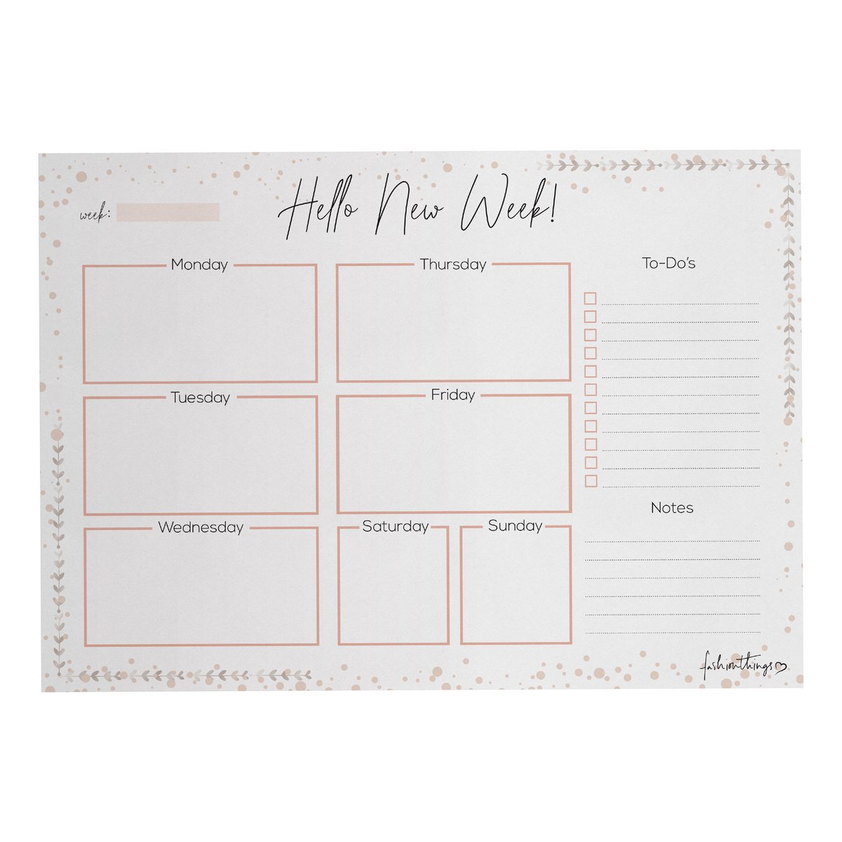 Deskplanner Hello new week A5