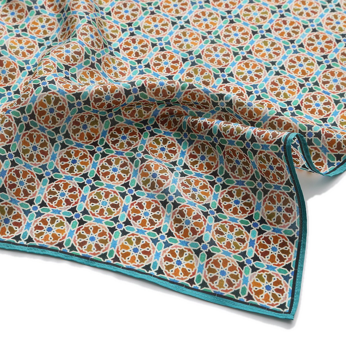 Orange Silk Square Scarf Wallada