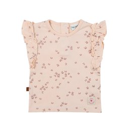 T-Shirt Ruffle Flower Hearts Kids | Pale Dogwood