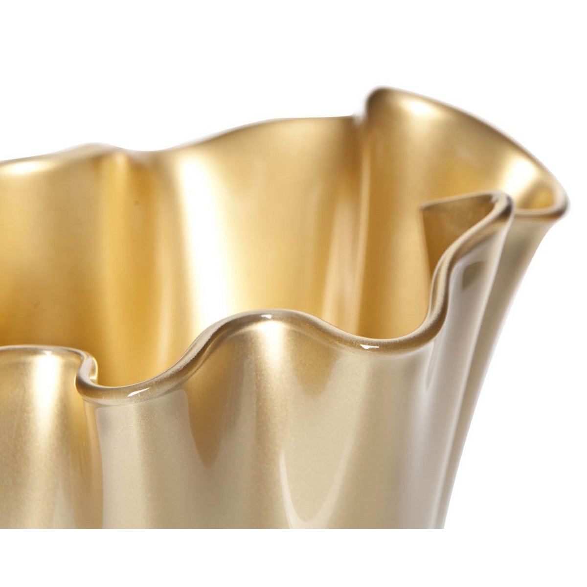 Vase glass wavy gold metallic glass vase table vase 21 x 21 x 30 cm