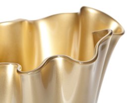 Vase glass wavy gold metallic glass vase table vase 21 x 21 x 30 cm