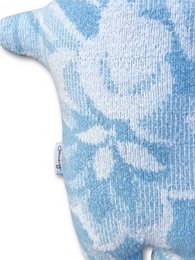 Peluche ippopotamo - Coperta di lana vintage - Fiori blu