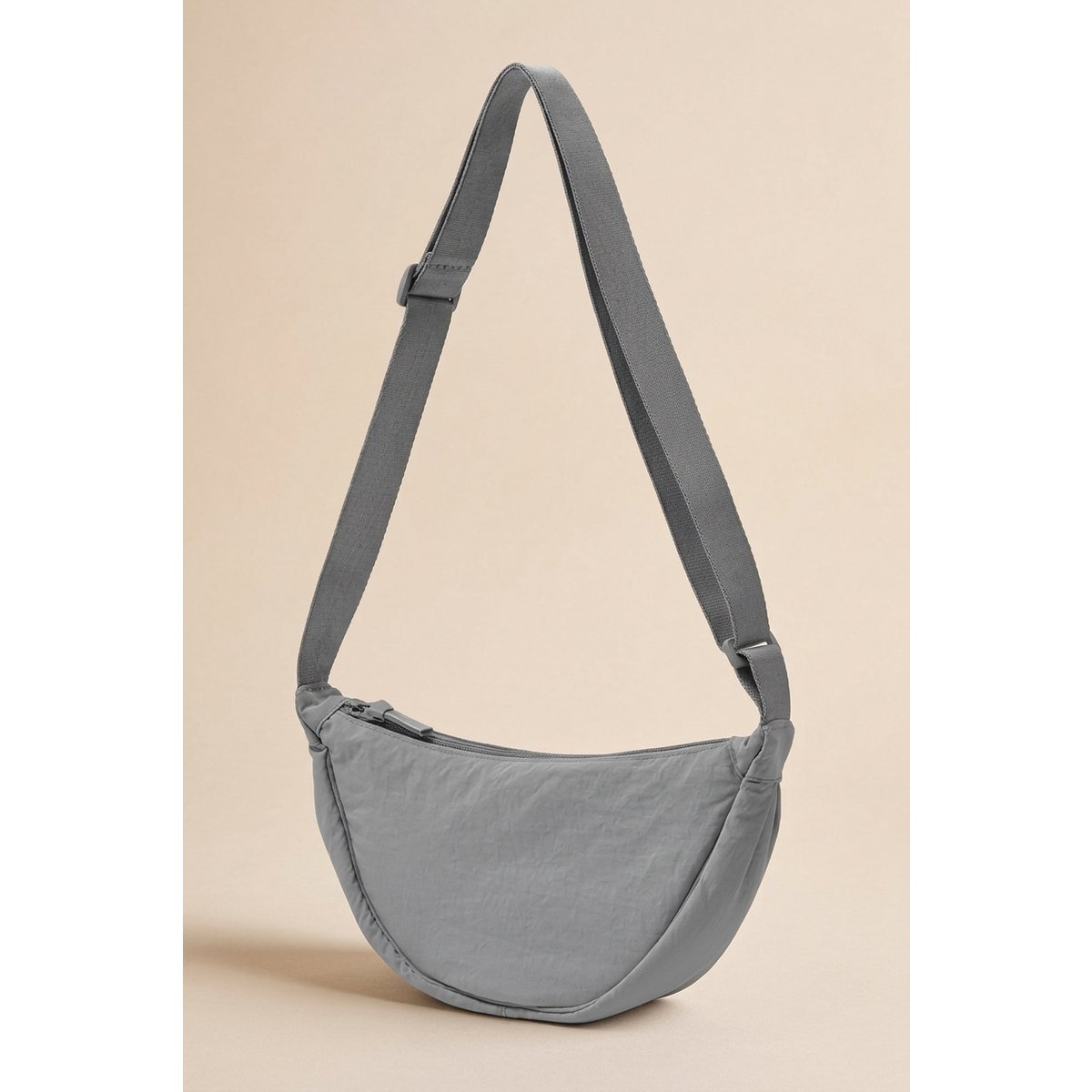 Halvemaantas met nylon schouderband