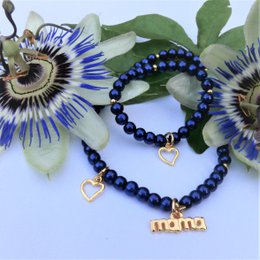 Mama & baby girl bracelet Dark Blue