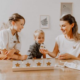 Educational cloud - Wooden barrette & Paper cards