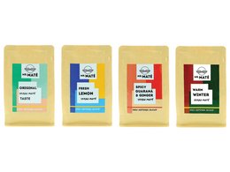 Yerba mate tea, a traditional South American beverage, in a bundle of 4 x 150g packages. Includes flavors like original, ginger, and guayaki.