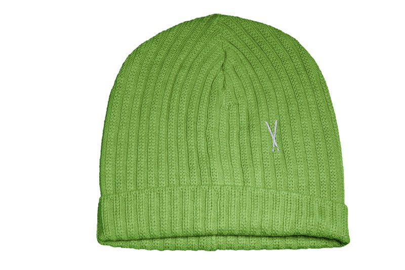Bonnet en laine et acrylique vert