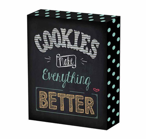 Houten decor Koekjes 18x13 cm