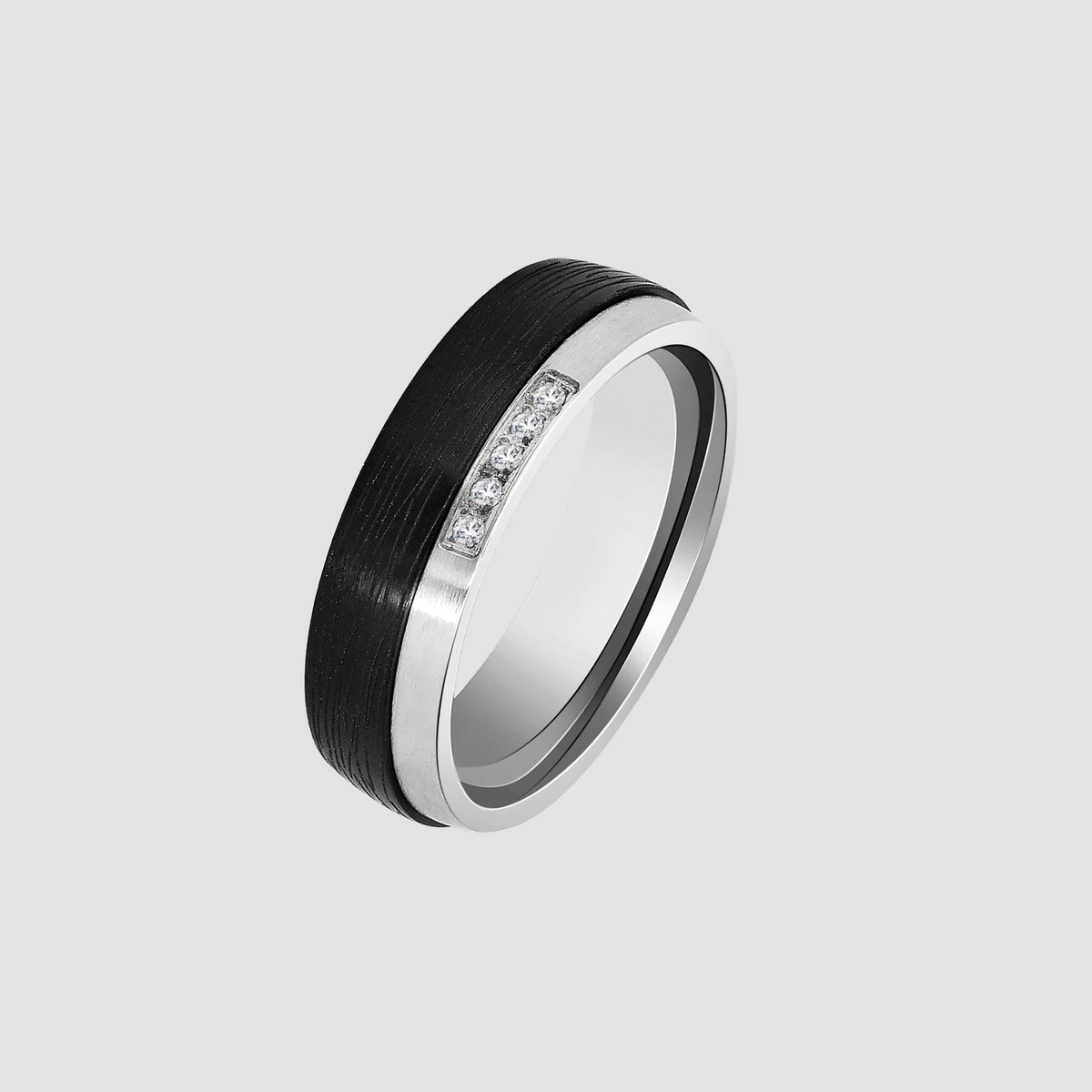 Anello da partner da donna "Urban Vows" in acciaio inossidabile, bicolore, misura. 60