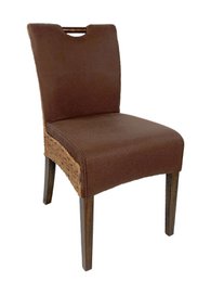 Rattan stoel eetkamer bilbao met handvat bruin