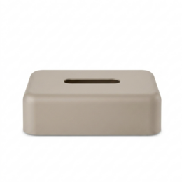  Rectangle tissue box cover, stone beige color, modern minimalist design, smooth matte finish, home decor accessory