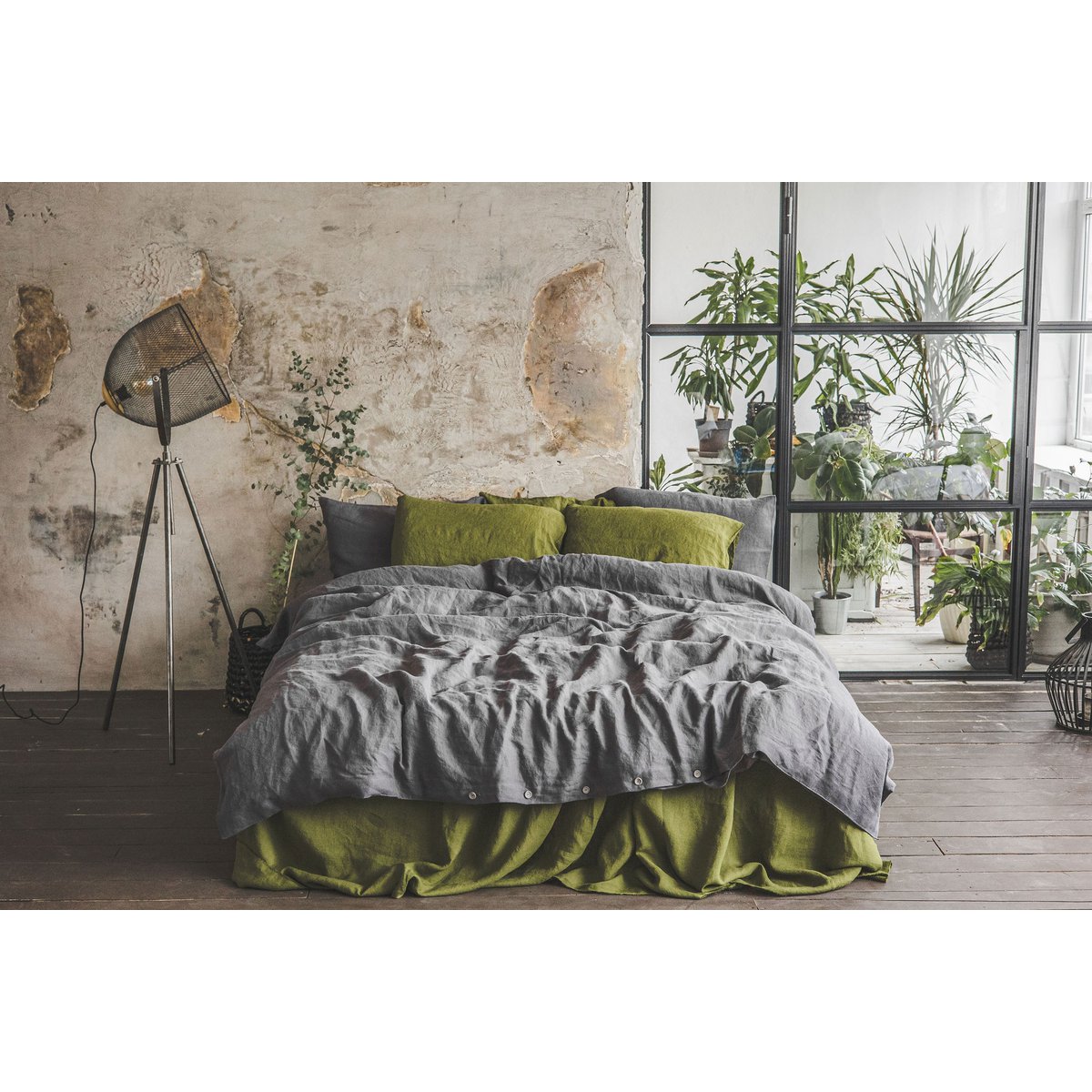 Linnen beddengoedset voor VK/EU in verschillende kleuren en maten