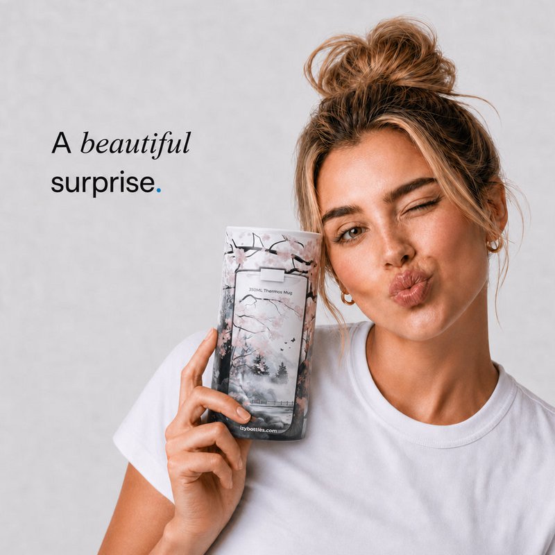 IZY Thermos Mugs - Sakura Dreams - 350ML To-Go Insulated Coffee mug