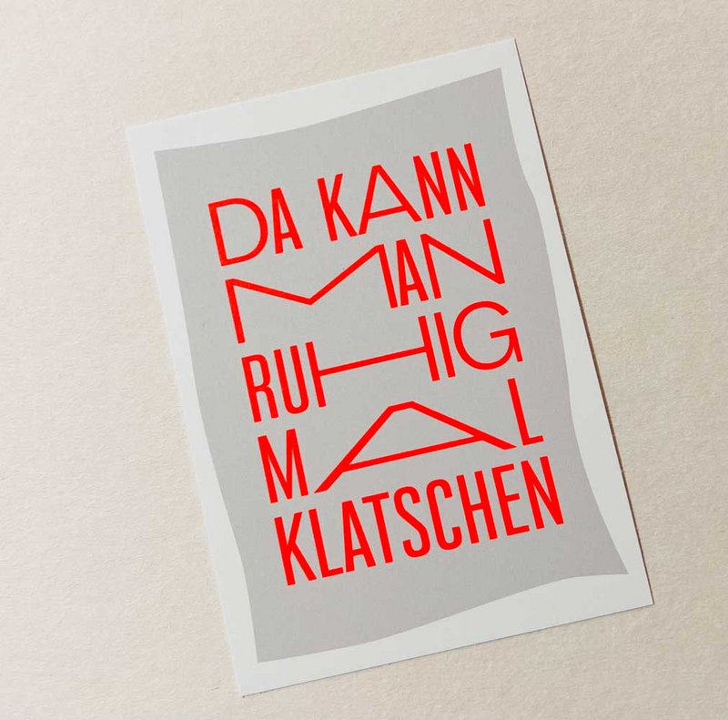 Feel free to clap - postcard with neon print