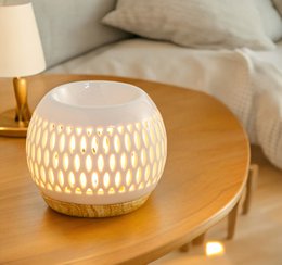 Céramy Series Parfumebrænder – Trellis – Lakeret keramisk lysestage – Spredning af duftvoks, æteriske olier – Dekorativ gaveidé