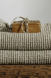 Vaflet linned håndklæde / Medium