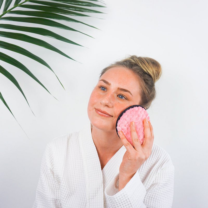 Make-upfjerningspude XXL I vaskbar I øjne og ansigt I dybderens med kun vand I mikrofiber