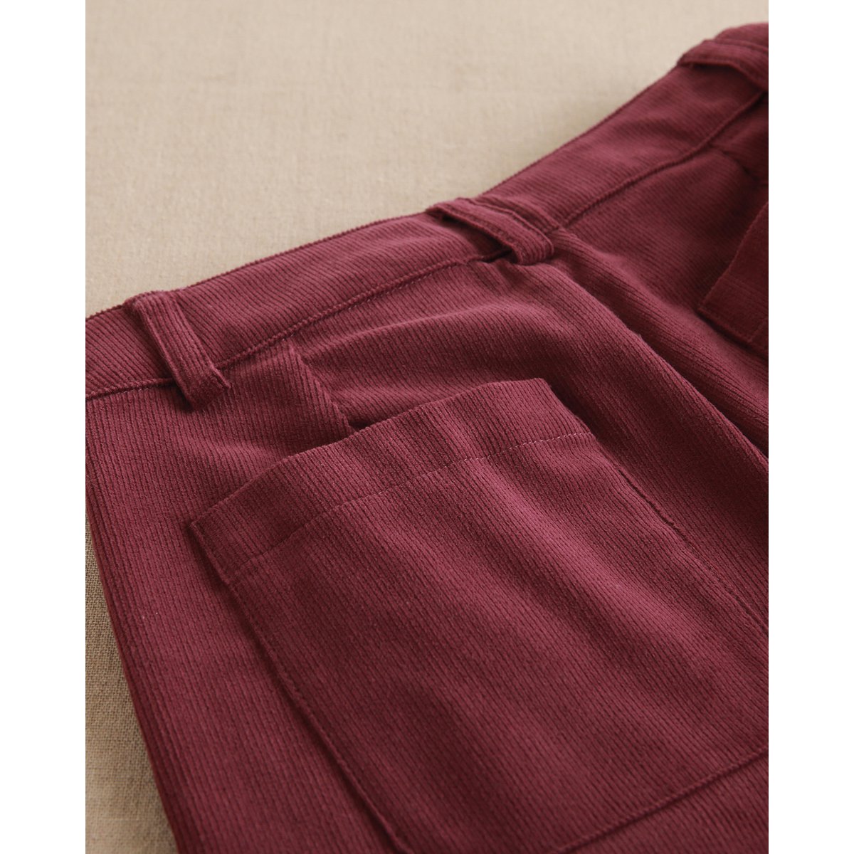 Lange corduroy broek voor meisjes in auberginekleur P80-11604175
