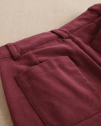 Pantalon long en velours côtelé pour fille couleur aubergine P80-11604175