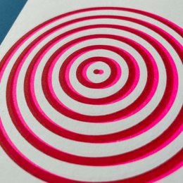 Riso Postkarte Blur Pink/Red, Risographie, DIN A6