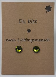 Toll stainless steel earring on card in German language (set10)