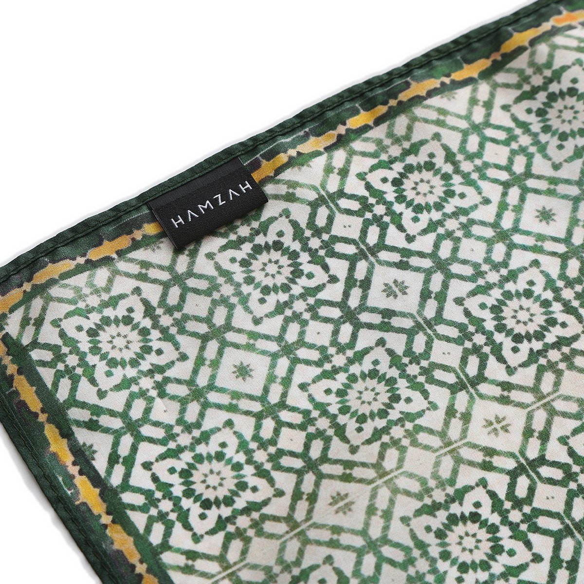 Green Silk Square Scarf Azahar