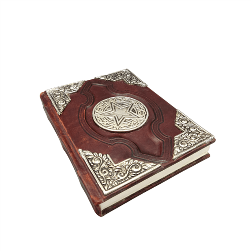 Journal cuir métal Pentacle 21 x 15 cm