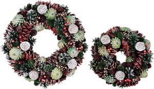WREATHES SILVRETTA 2 PIECE SET (HOFF6683)