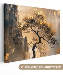 Dipinto di tela - Tree della decorazione del muro - oro - paesaggio - vernice - decorazione murale soggiorno - decorazione della stanza moderna - dipinti astratti