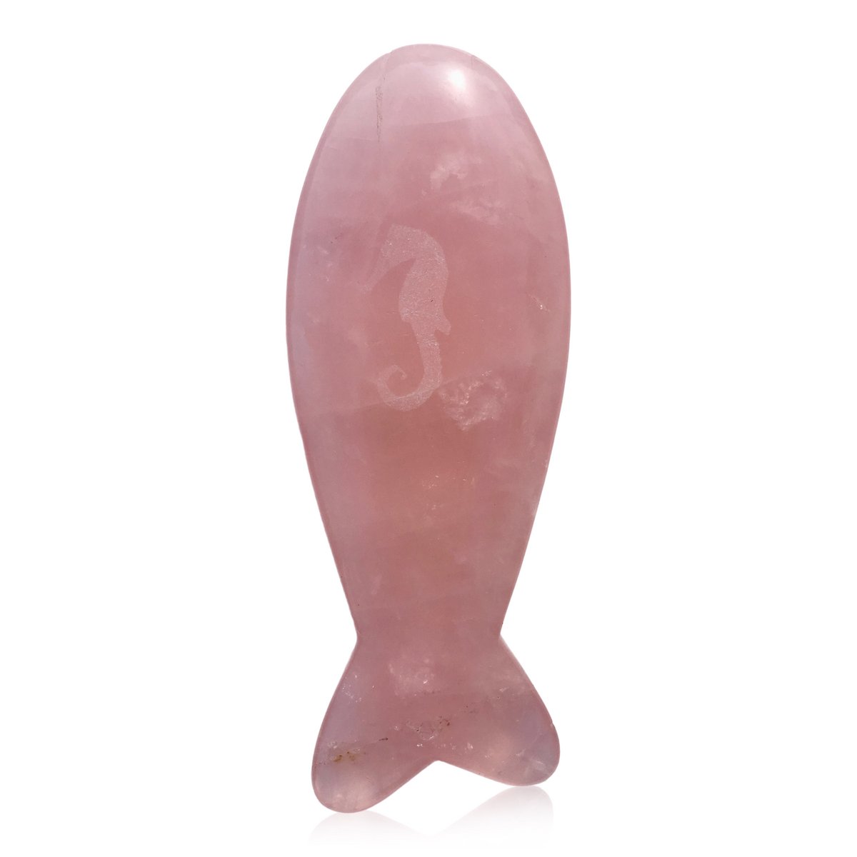 Quartz rose Gua sha queue de poisson ronde