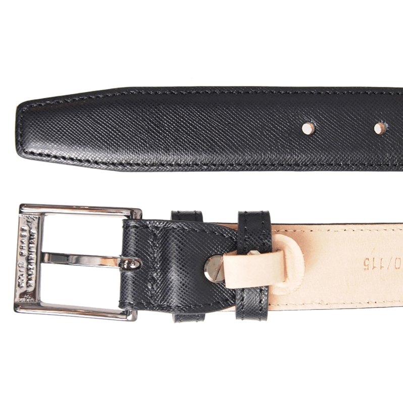 34 mm Sartorial Saffiano Bælte Sort