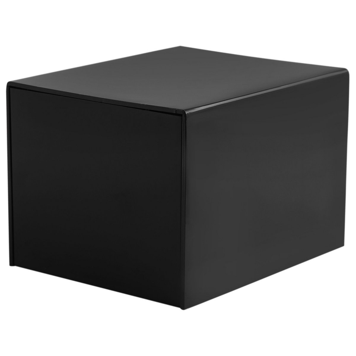 Kunststof horlogedoos, zwart, scharnierend deksel, 12 stuks, 9,9 cm x 8,1 cm x 6,8 cm