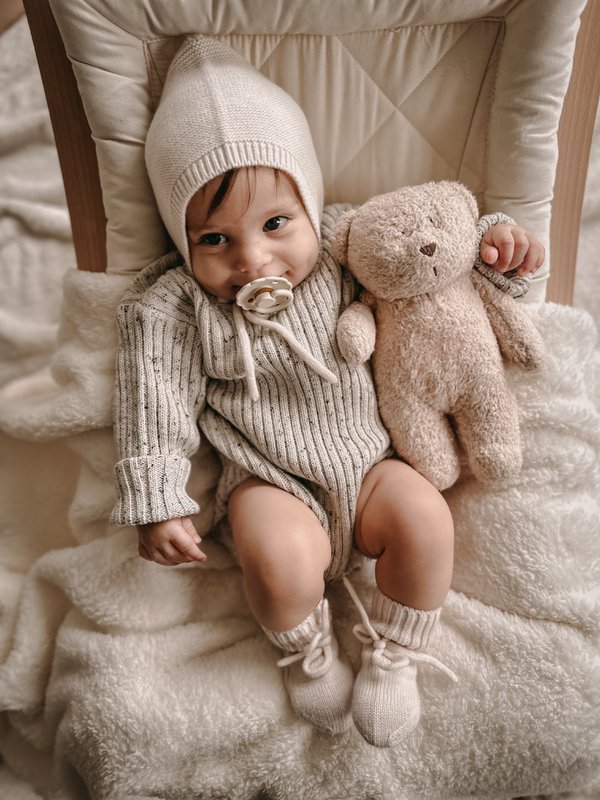 Merino baby motorhjelm fra hvid