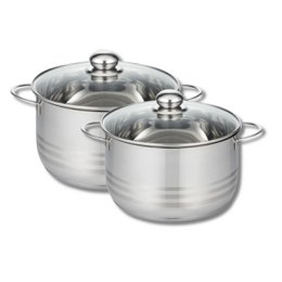 Set of 2 PFAS-free stainless steel pots, 20 and 24 cm in size, from the Elo Brillant collection. Suitable for stock pots.
The set includes two stainless steel pots in sizes 20 cm and 24 cm. The pots are PFAS-free, making them a safe and durable choice for cooking. The stainless steel construction provides even heat distribution and long-lasting performance. The pots feature a sleek, elegant design that would complement any modern kitchen.