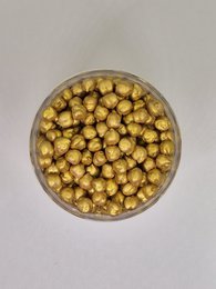 Yellow chickpeas sensory toy, round small beads, tactile fidget balls, bulk sensory play material.