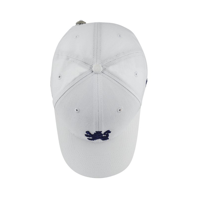 O.Leo Baseballkappe – Weiß – Blauer Löwe – Unisex
