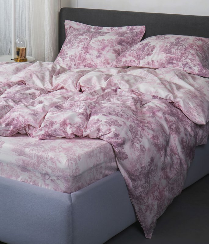 Satin sengetøj sæt Toile Mouve