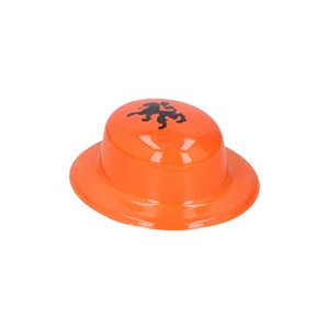Orange hat with lion
