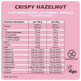 Vegansk glutenfri bar "Crispy Hazelnut" 40G