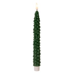LED Dinerkaarsen set van 2 Ø 3x25 cm Groen Wax